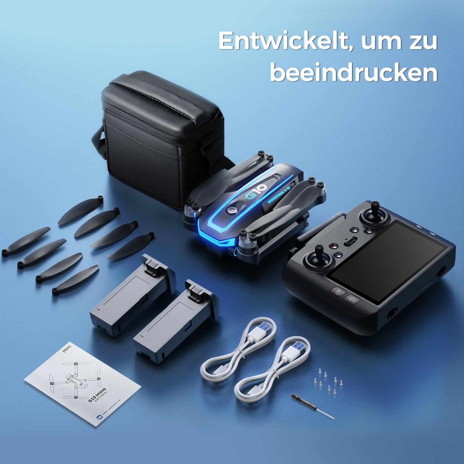 GPS Drohne mit kamera EIS 4K(Bildschirmfernsteuerung),Faltbare Mini Drone für Erwachsene, Einsteiger und Kinder, 45 Minuten Flugzeit, 2 zusätzliche Akkus, Auto Rückkehr, Unter 249g, C0