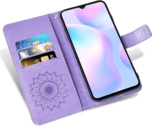 Miniatura 3 de Funda de teléfono para Xiaomi Redmi 9A Redme 9i Wallet Carcasas con protector de pantalla de vidrio templado y cubierta delgada de cuero con tapa
