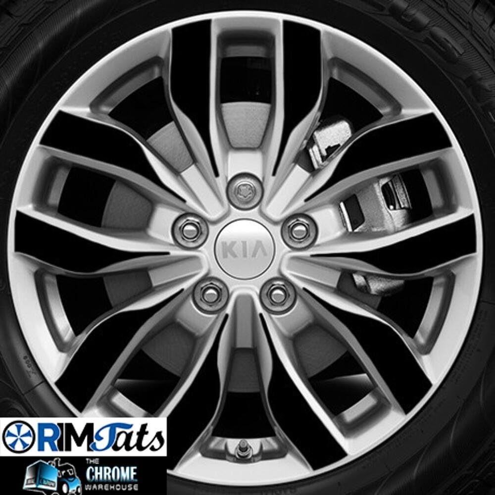 Fits 2014 KIA OPTIMA EX 17" Wheels-GLOSS BLACK RimTats (Vinyl Graphics-GR�FICOS DE VINILO)