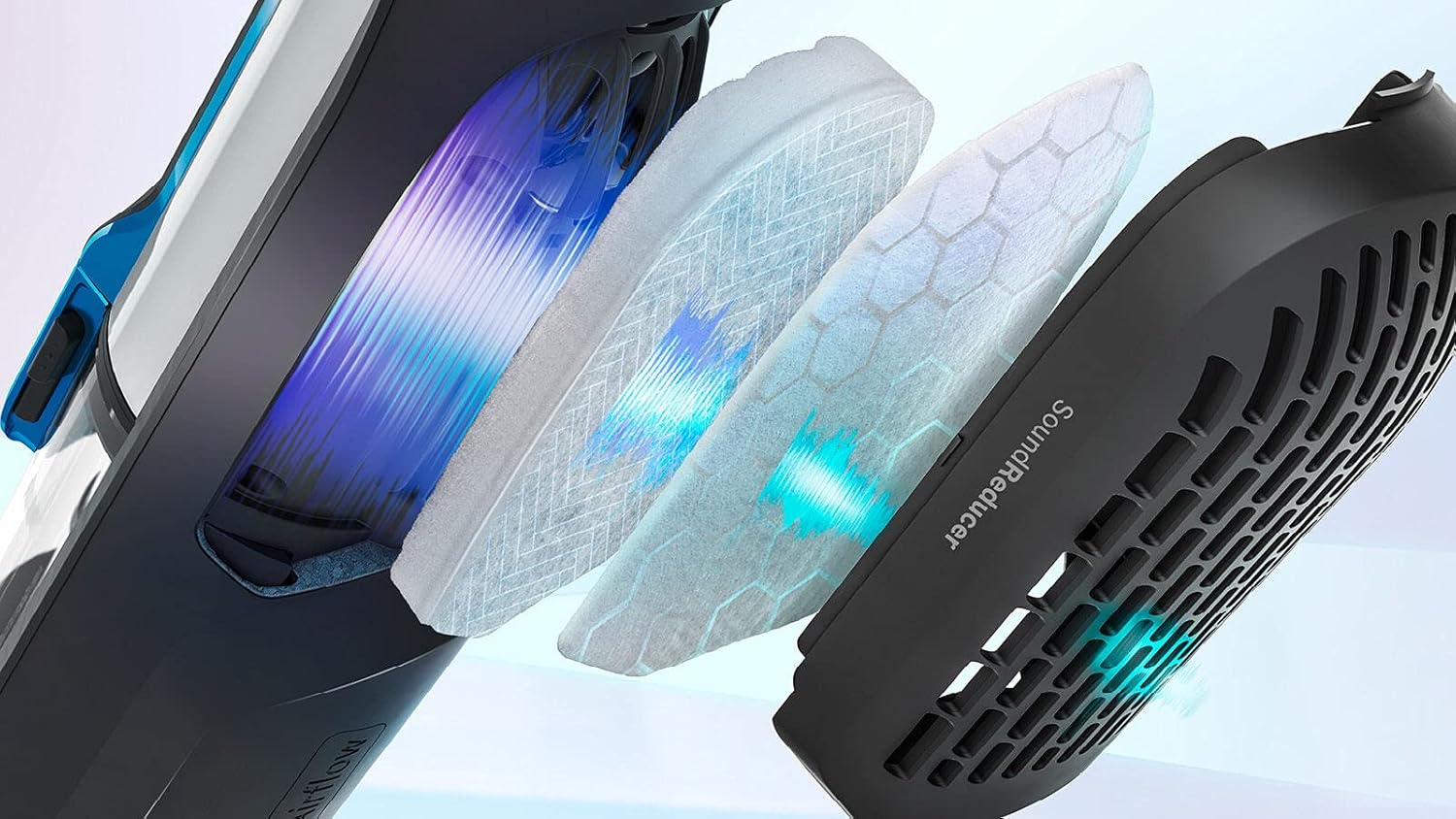 Person using Bosch Athlet vacuum with hose attachment to clean a car trunk