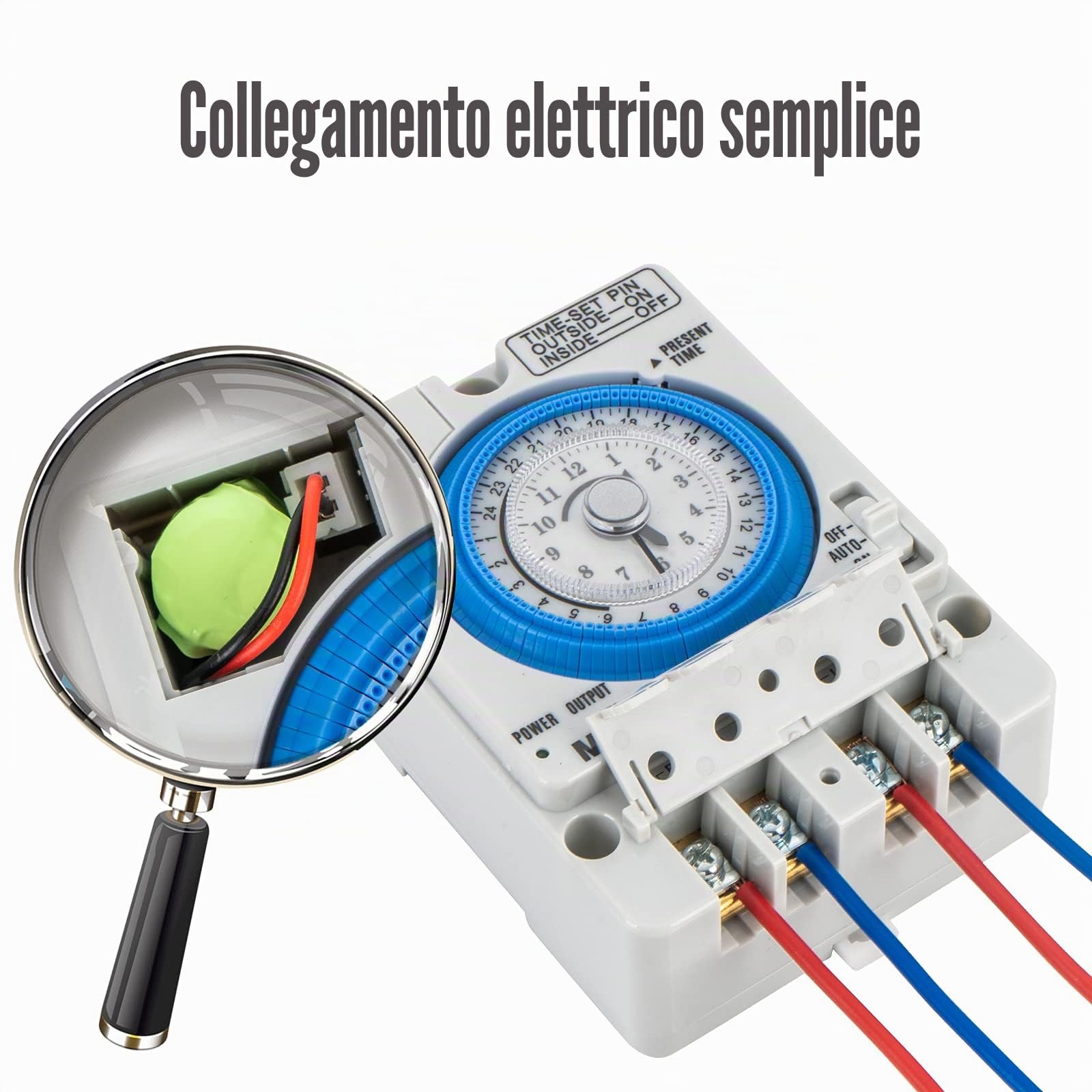 Timer Switch 24 ore 12VDC timer meccanico interruttore tempo TB-35