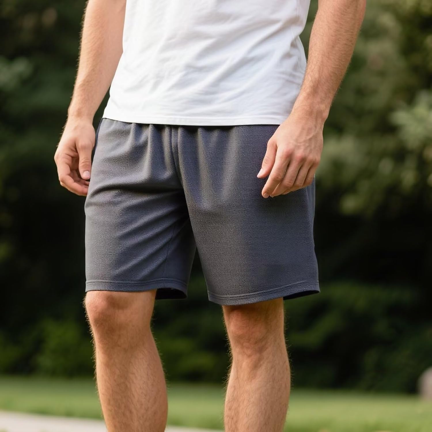 LeeHanTon Athletic Shorts Pack for Men Breathable Athletic Gym Shorts Elastic Waistband Quick Dry