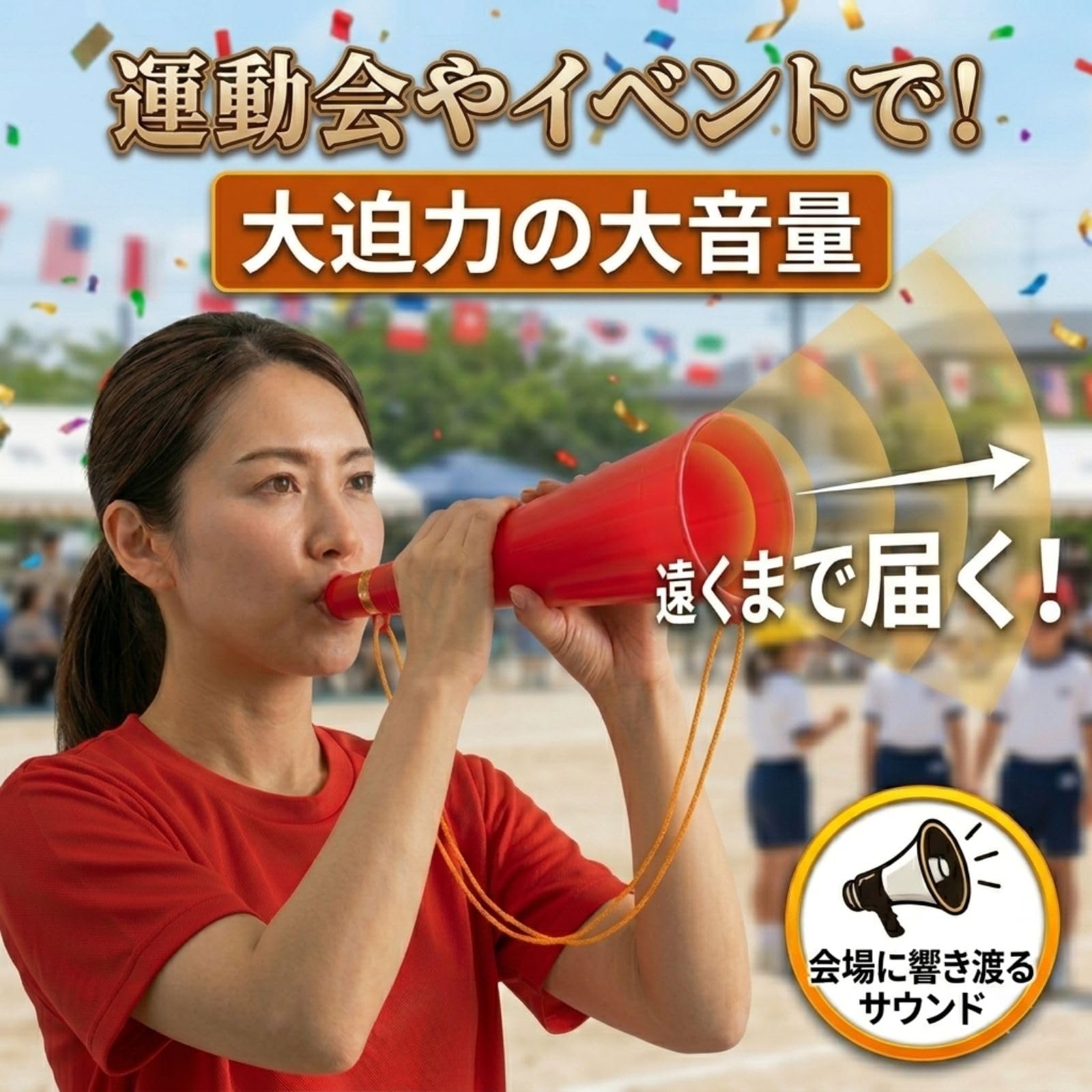 Amazon.co.jp: MONOSTORE ラッパ 応援グッズ おもちゃ 楽器 メガホン