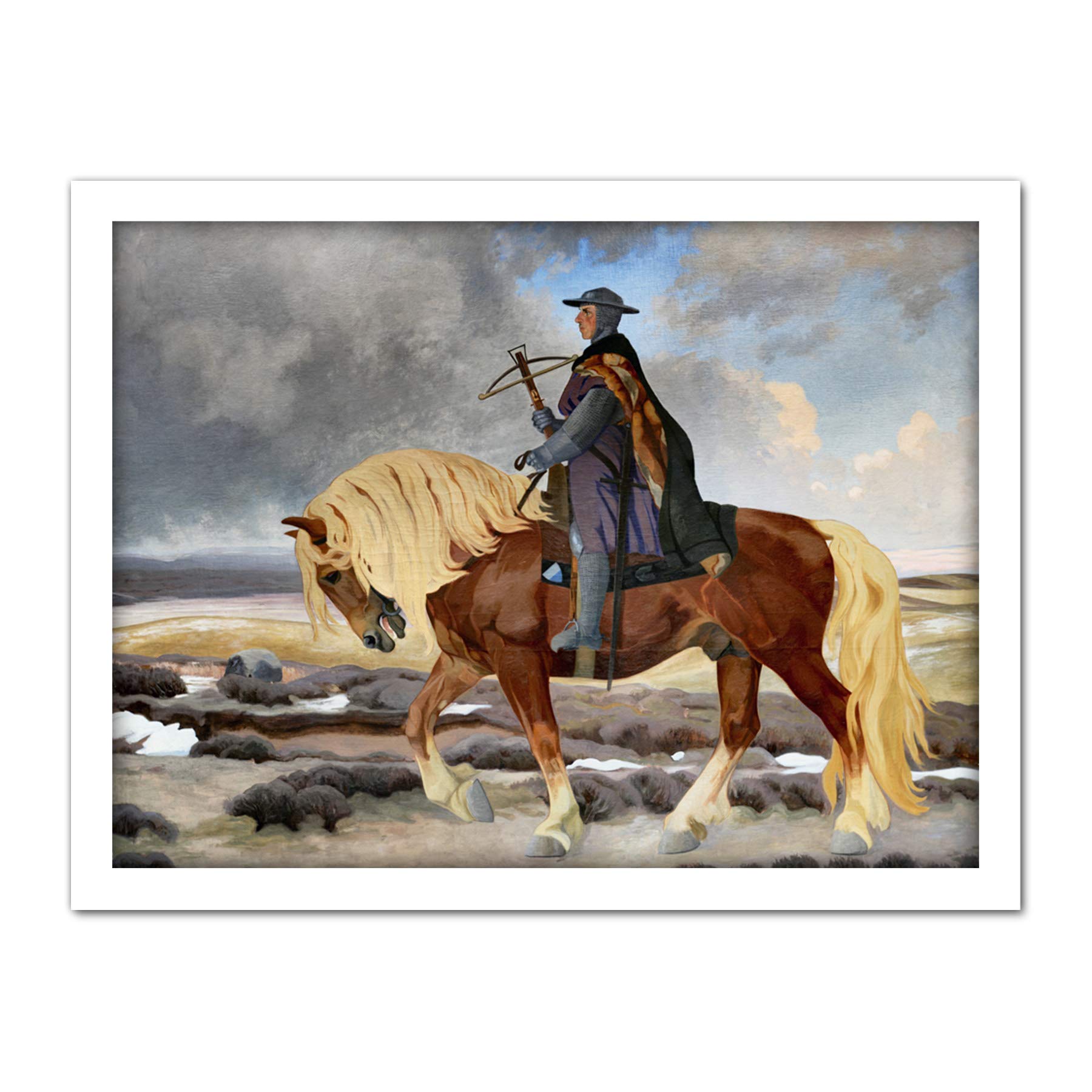 Artery8 Slott Moller Niels Ebbesen Horse Danish Painting Artwork Framed Wall Art Print 18X24 Inch