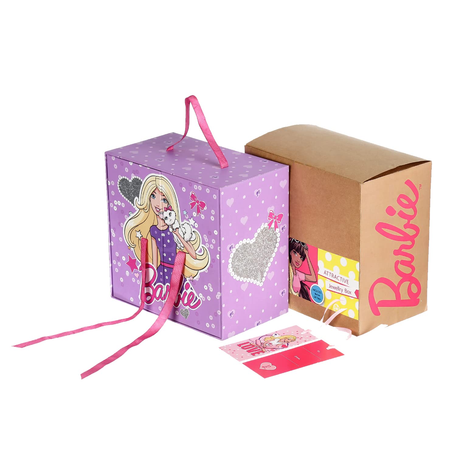 FLY FROG Doll Storage Box for Girls with Pink Princess Print | Makeup Organizer | Vanity Case | Toy Gift for Kids | Storage Organizer | Carry Case | Accessories Holder 4