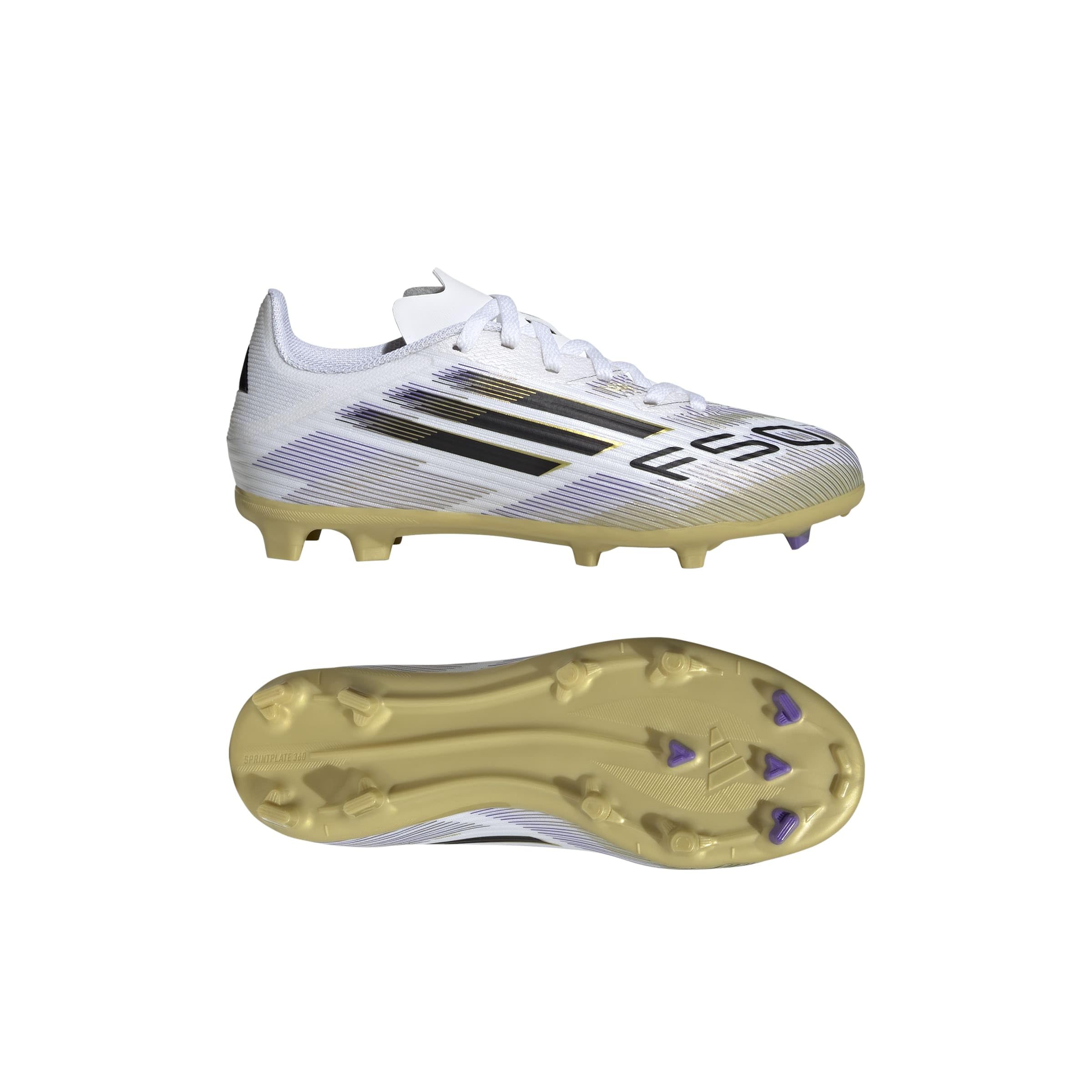 adidas Scarpe da calcio unisex per bambini, F50 League Firm Multi Ground, nero, taglia 36