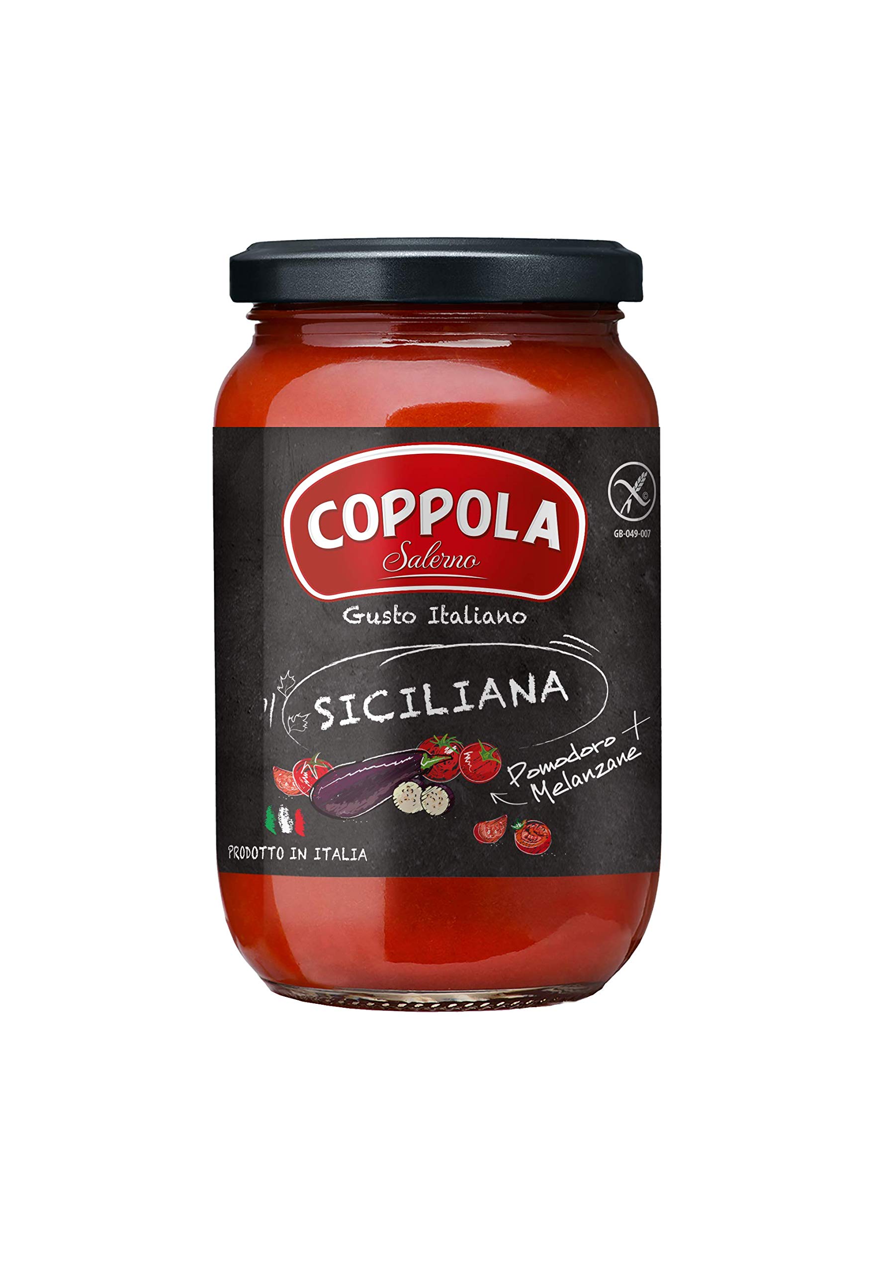 Coppola Siciliana Sauce (Tomatoes + Aubergines), No Sugar Added 350g (Pack of 12)