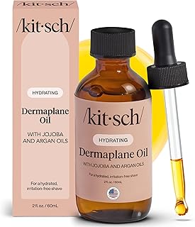 Kitsch Dermaplane Face Oil with Jojoba & Argan Oil – Hydrating Facial Formula for Dermaplaning Tool, Gua Sha & Razor Use – Irritation-Free Shave Oil for Soft, Radiant Skin – 2oz