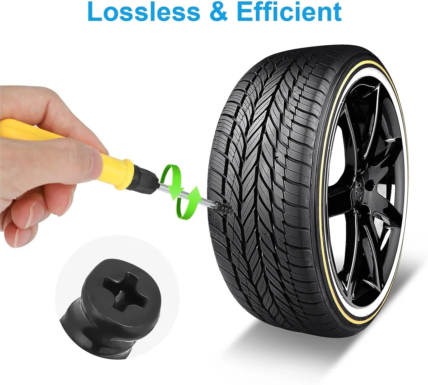 Tire Repair Rubber Nail Kit 100 Pcs Universal Tire Repair Rubber Nail Tyre Puncture Screws