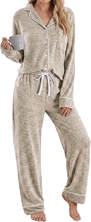 PATPAT Pajama Sets for Women 2 Piece Button-Down Sleepwear Soft Lounge Set