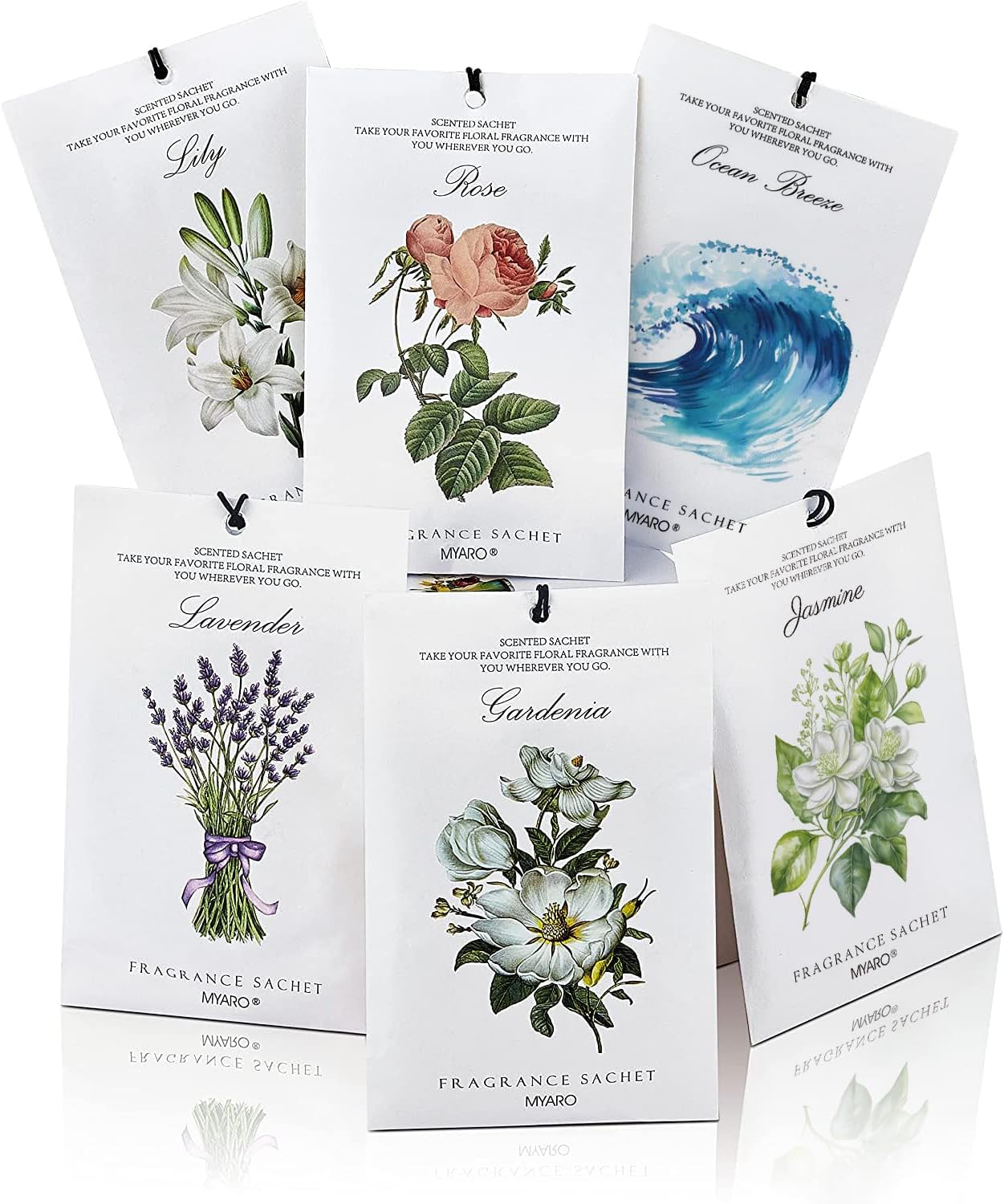 MYARO 12 Packs Scented Sachets for Drawer and Closet, Long-Lasting Sachets Bags Home Fragrance 6 Scents Option- Lavender, Rose, Jasmine, Ocean, Gardenia, Lily MYARO 12 Packs Scented Sachets for Drawer and Closet, Long-Lasting Sachets Bags Home Fragrance 6 Scents Option- Lavender, Rose, Jasmine, Ocean, Gardenia, Lily
