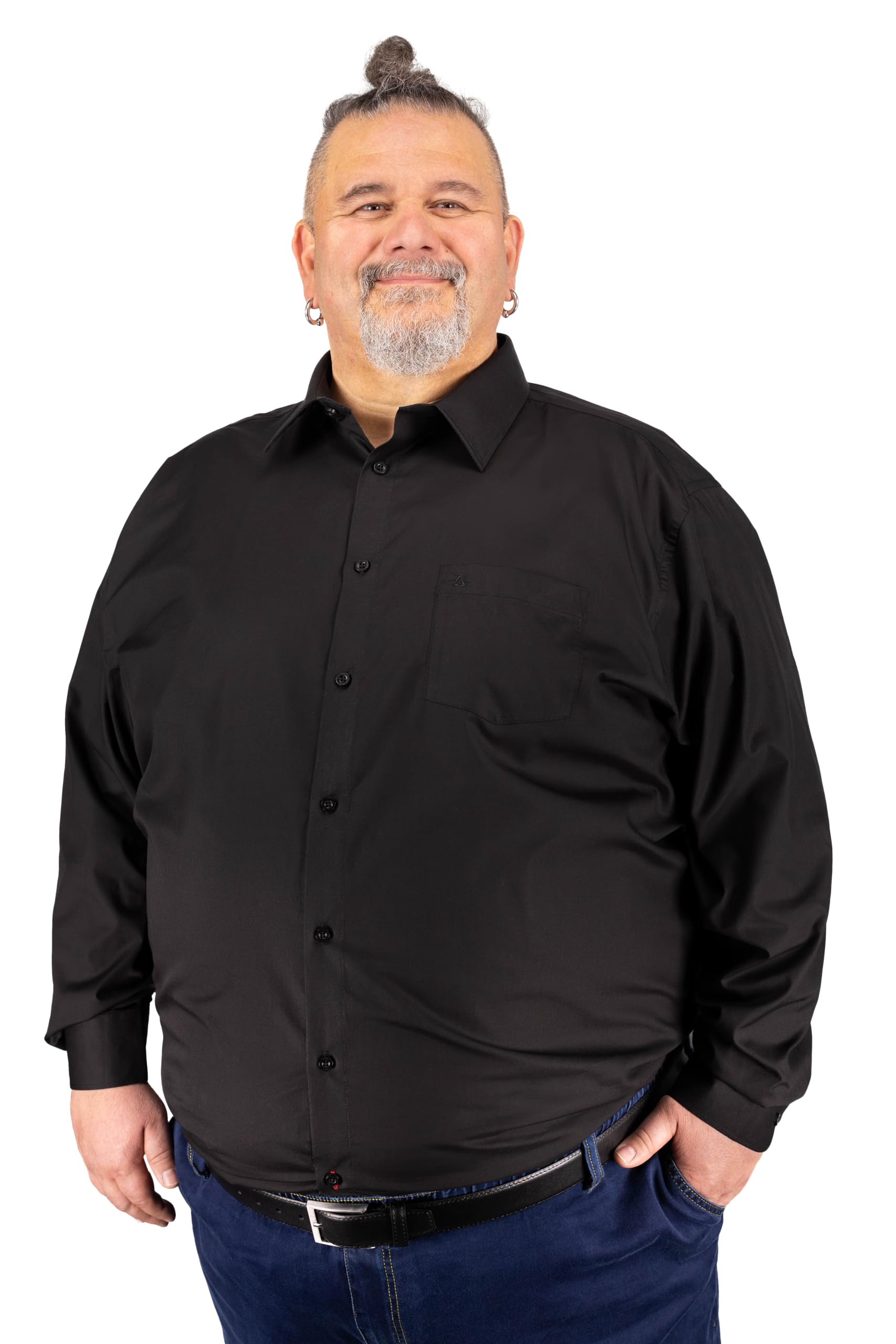 ADAMO Long Sleeve Mens Business Shirt Comfort Fit in White up to Oversize 10XL