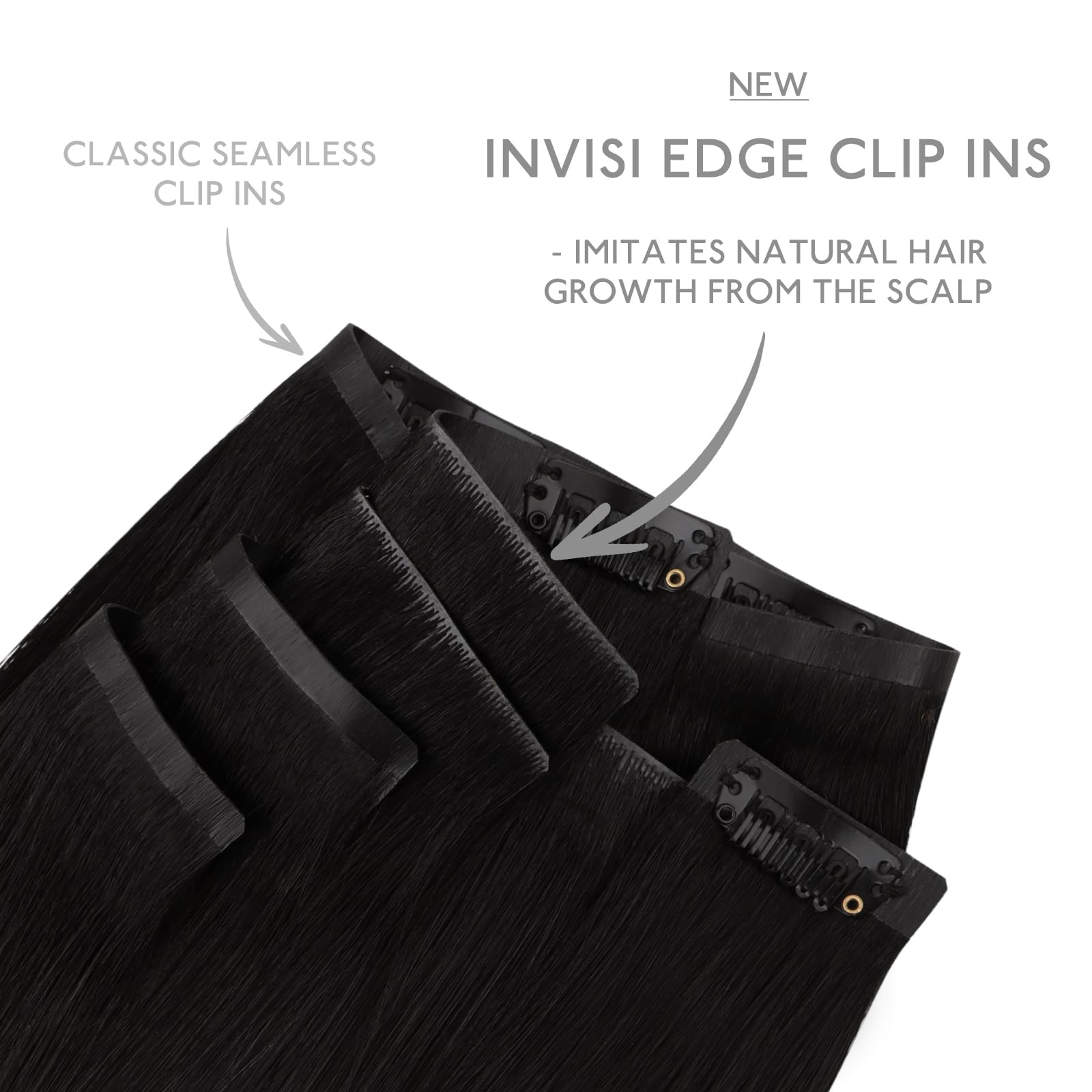 14 Inch Invisi Edge Clip in Hair Extensions Real Human Hair 130g Seamless Amazon.com : DOORES Invisi Edge Clip in Hair Extensions 14  main image 2