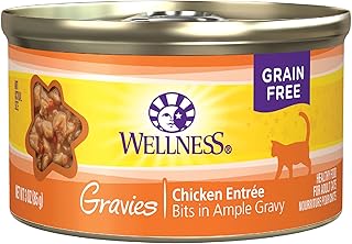 Wellness Complete Health Grain Free Wet Cat Food, Gravies, Natural Cat Food, Adult, Healthy, No Wheat, Corn, Artificial Fl...