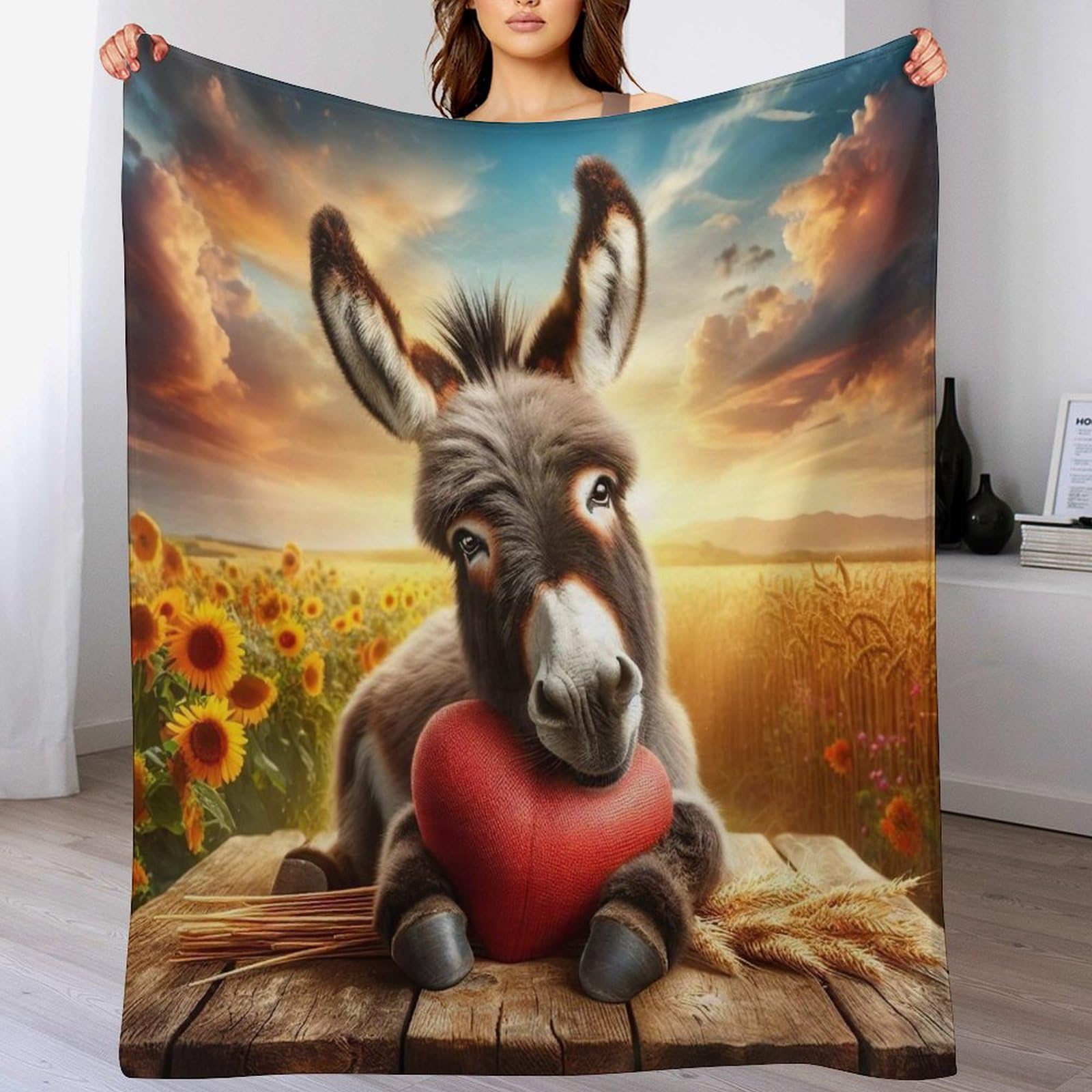 Âne polaire couverture en flanelle confortable douce pour lit sofa