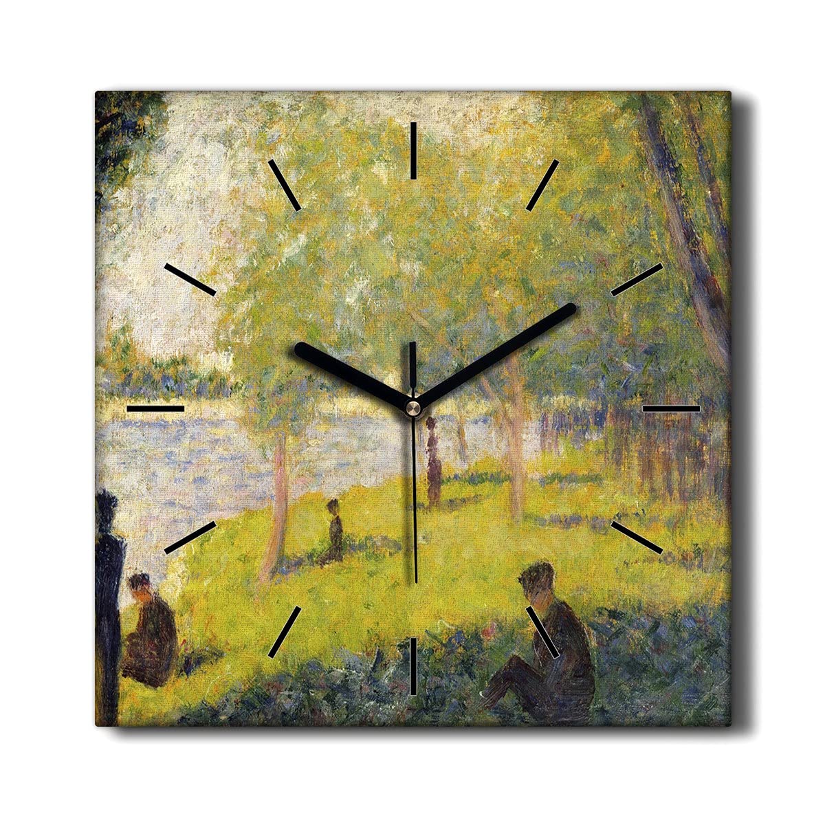 Horloge sur toile 30x30cm sans tic-tac Peinture Vie Arbre Coloray