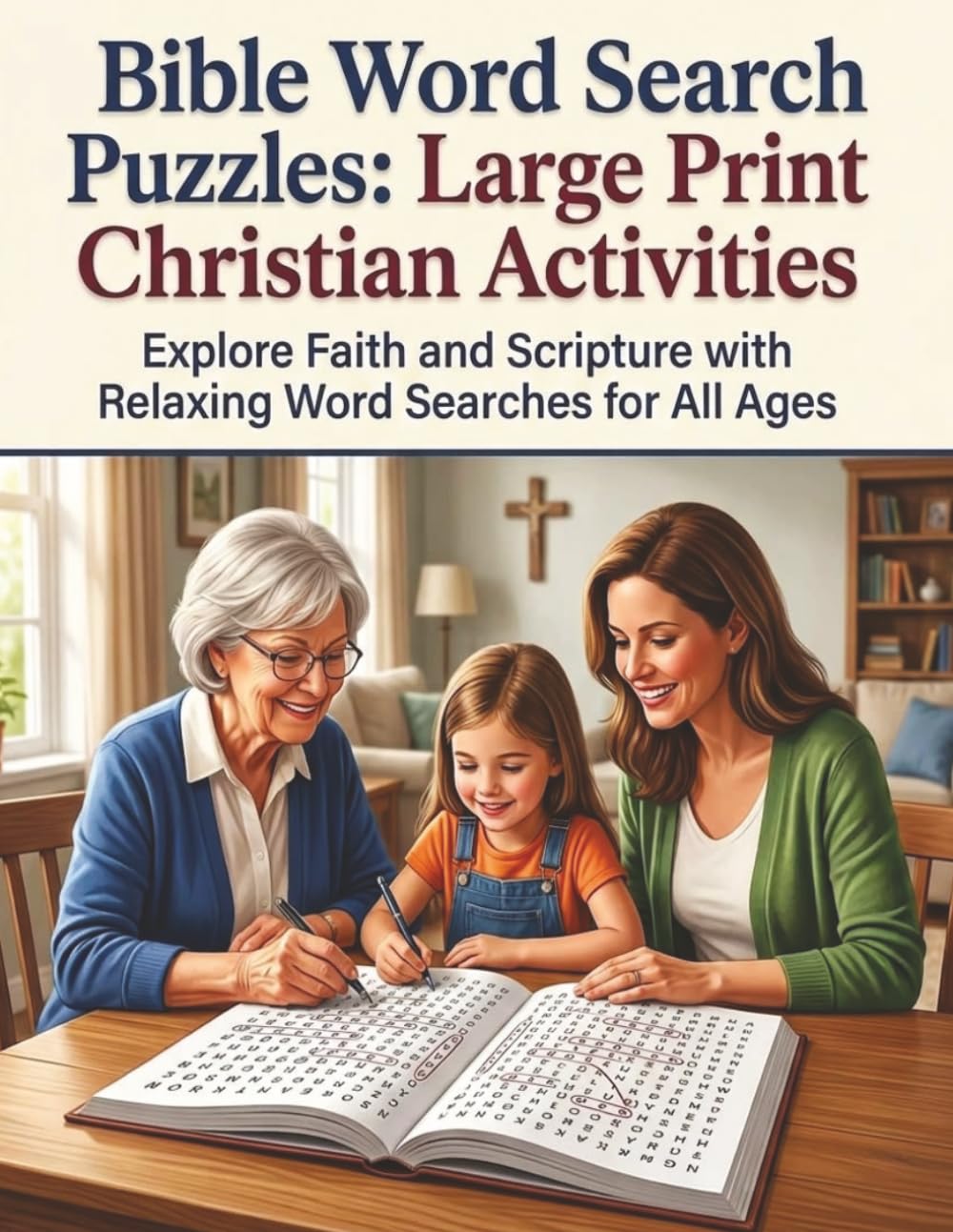 Bible Word Search Puzzles: Large Print Christian Activities: Explore Faith and Scripture with Relaxing Word Searches for All Ages