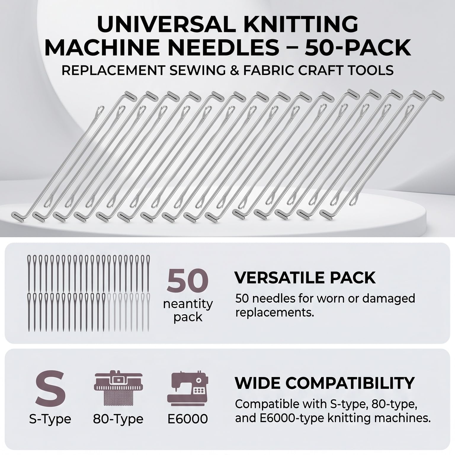 Amazon.com: Knitting Machine Needles 50-Piece Set, S Type 80 Type
