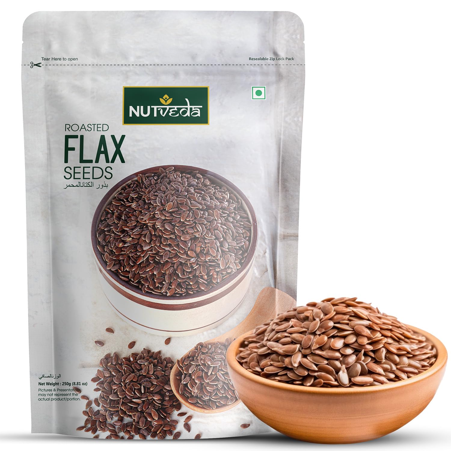 NUTVEDA Roasted Flax Seeds (Alsi Ke Beej) 250g - Healthy for Hairs | High Antioxidants & Omega 3 | High Fiber Food | Reduces the risk of Osteoporosis (B09NW7NNVC) Amazon Price History, Amazon Price Tracker