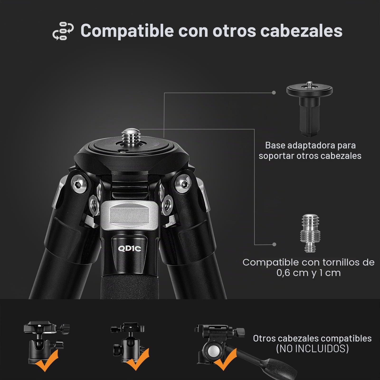 TARION Trípode de Fibra de Carbono para cámara: trípode de Viaje Compacto y Ligero, trípode de Cuenco + Cabezal de Bola único Sistema Quickset, trípode de cámara Profesional de 61 pulgadas/155 cm con