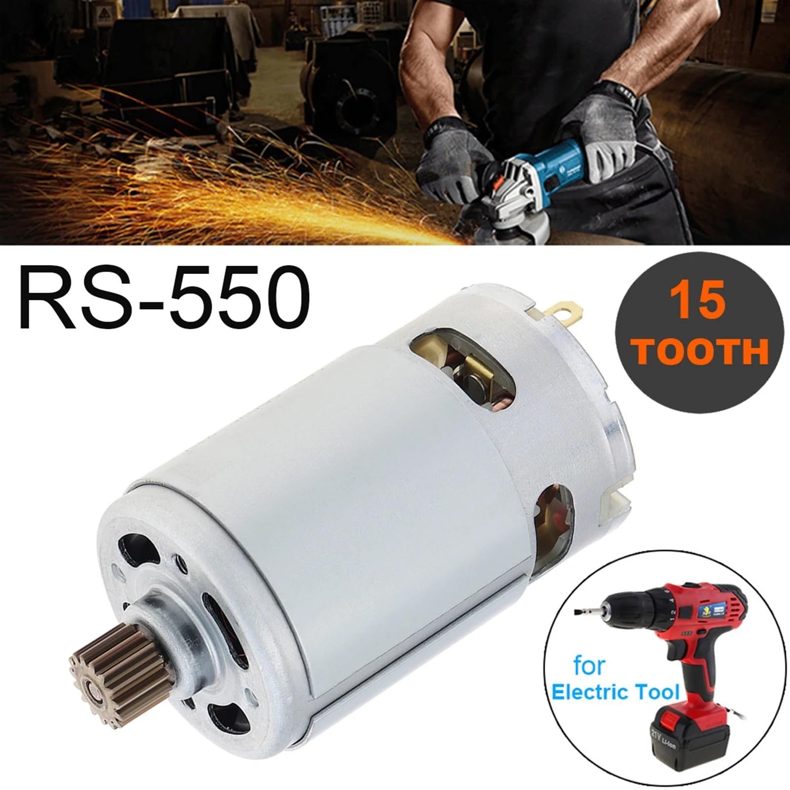 Amazon.com: DUANJIAN RS550 15 Teeth DC Motor High Speed RS 550
