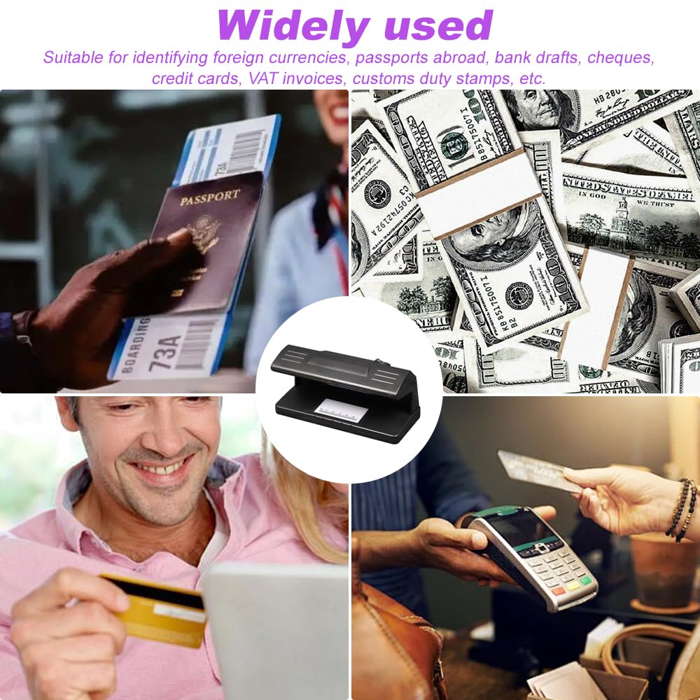 XEERUN Note Checker, Counterfeit Money Detector, UV LED Light Money Checker Machine, Easily Spots Fake Money Notes, Fraud Prevention Money Checker, for Various Commercial Locations (UK Plug) - Image 4