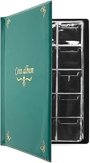 CenterZ 150 Pockets Coin Album Green - Penny Collecting Book for Souvenir Coins, Pressed Pennies, Quarters & Hobby Storage