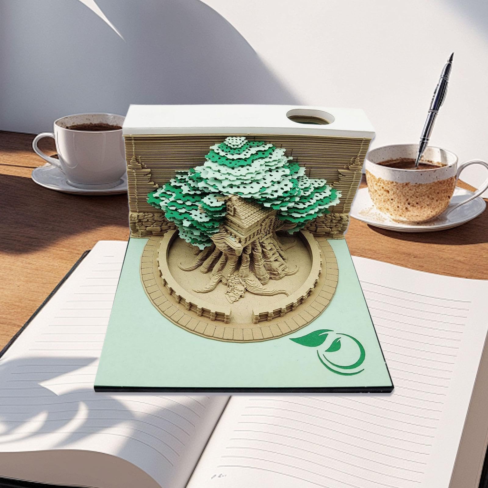 Bloc de Notas 3D para Decoración Del Hogar Y Fiestas, Verde