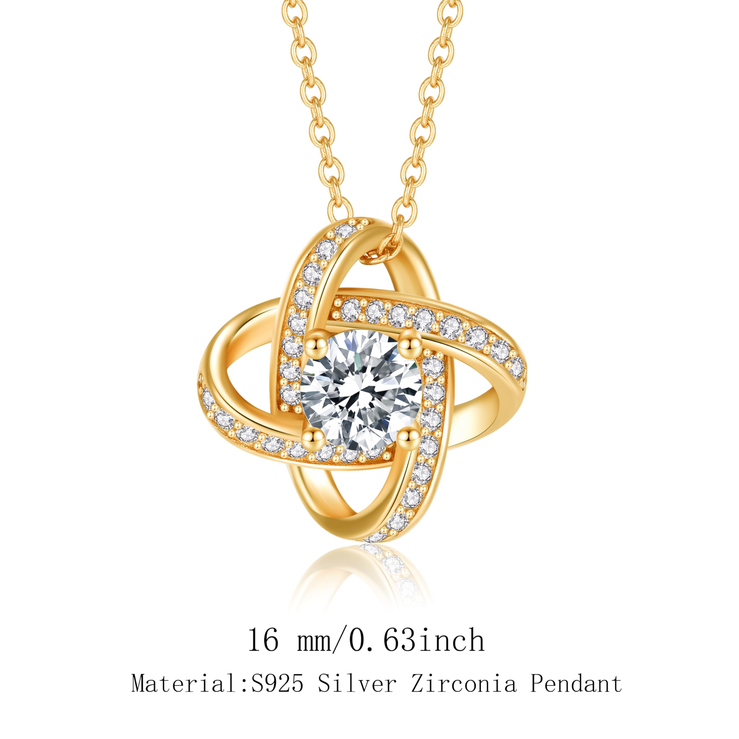 Jrêveinfini Halskette Damen 925 Silber mit Anhänger, Ewiger Knoten Schmuck für Frauen mit Geschenkbox, Geschenk zu Weihnachten, Valentinstag, Muttertag & Geburtstag