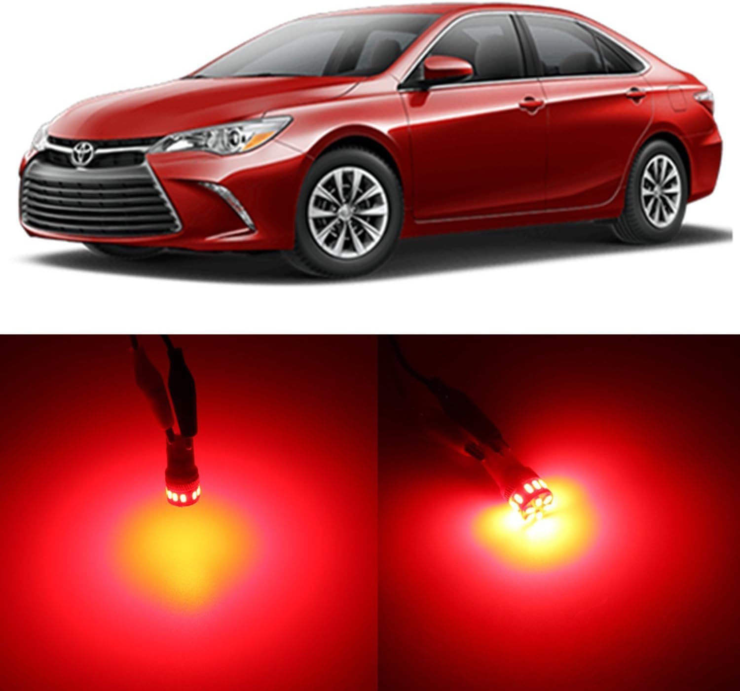 Alla Lighting 2x Super Bright Pure Red 194 2825 168 W5W LED Bulbs for License Plate Tag Interior Map Courtesy Trunk Light Lamps for 2004 2005 2006 2007 2008 Toyota Solara