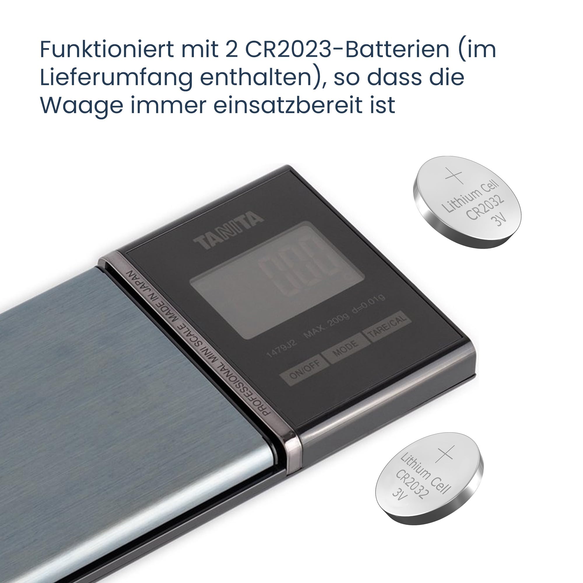 TANITA Professionelle Präzisionswaage für Schmuck und Münzen, Maximale Traglast: 200 g, Genauigkeit: 0,01 g, LCD Display, Schwarz, Inklusive Tasche