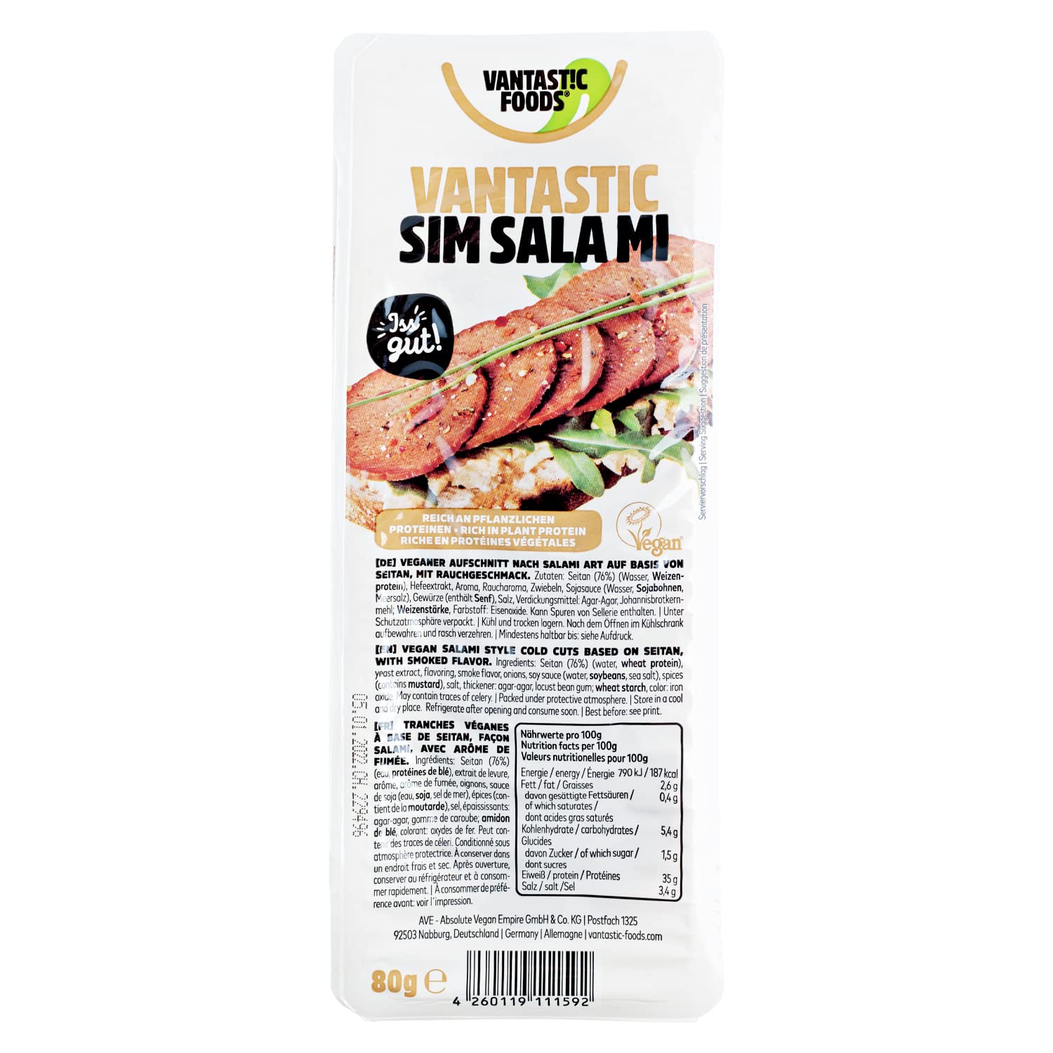 Vantastic foods Sim Sala Mi (Salchicha vegana) 80g