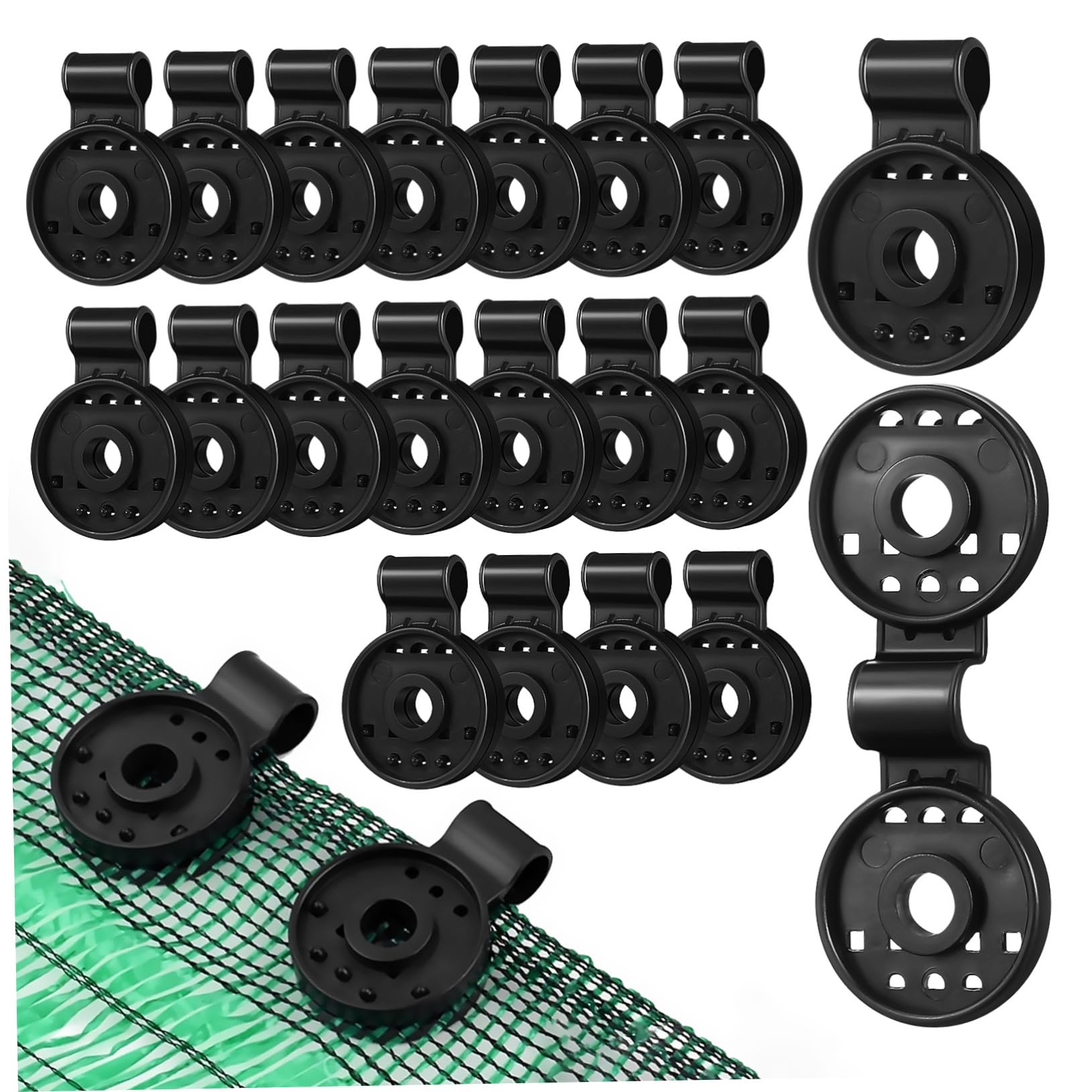 Clips pour Tissu D'ombrage Plastique Noir Fixation Auvents Protections Solaires