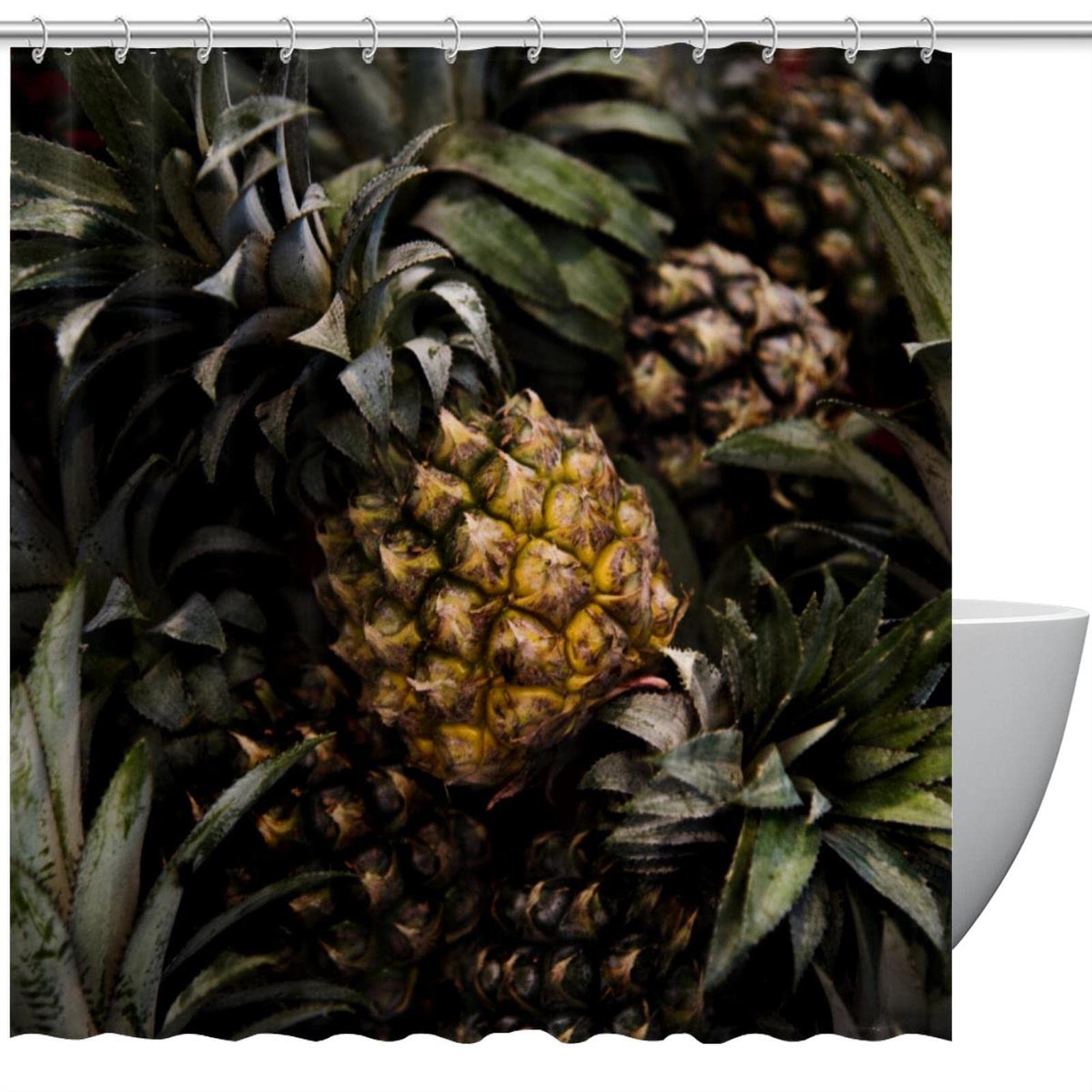 Rideau de douche ananas 167,6 x 182,9 cm pour remplacer un rideau usé et terne