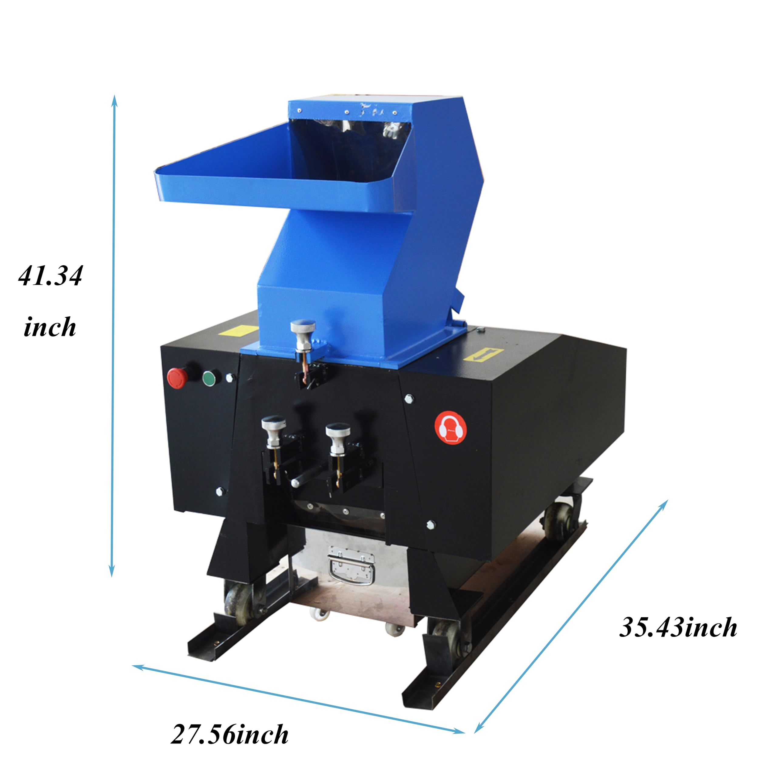 IntXanth Plastic Crusher Machine Plastic Shredder Pulverizer Grinder Granulator Electric for ABS EVA PC Cellulose PVC Resin Nylon Rubber with 0.32 Inches Screen Sieve Blue 4KW 220V