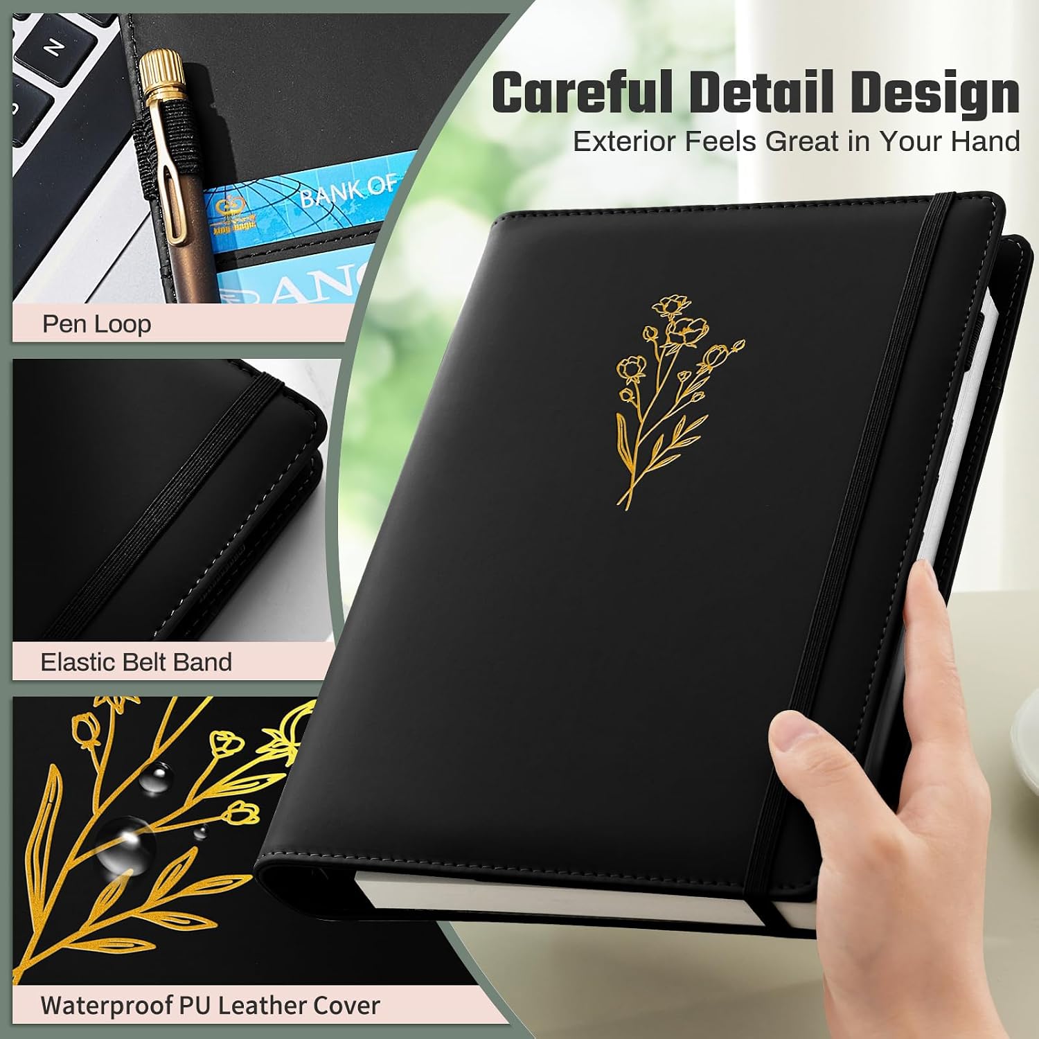 Ovesmusl PU Leather Aesthetic A5 Binder 6 Ring Binder Journal Cover image 4