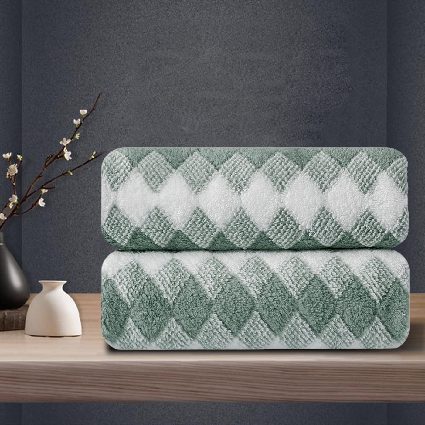 Hand Towels Set 2 Pack-16“x31” Ultra Soft Microfibers Bathroom Towel Set Highly Absorbent Quick Dry Luxury Premium Towel Lightweight Cozy Durable Hand