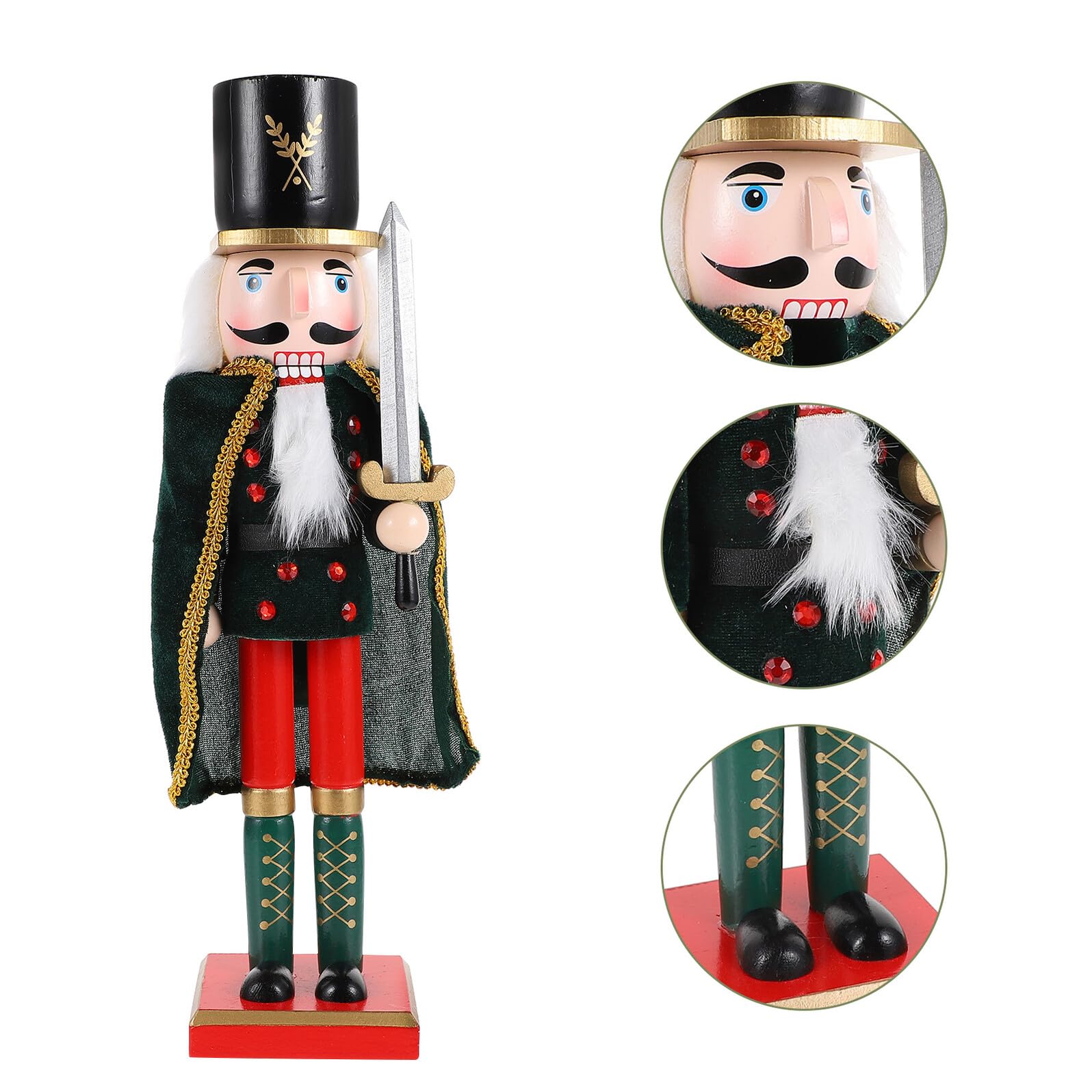 Toyvian Holz Nussknacker Figur Dekoration Weihnachtsbaum Schmuck Natur Modell Nussknacker Wohnaccessoire Holzdeko Zuhause Schreibtisch Partydekoration