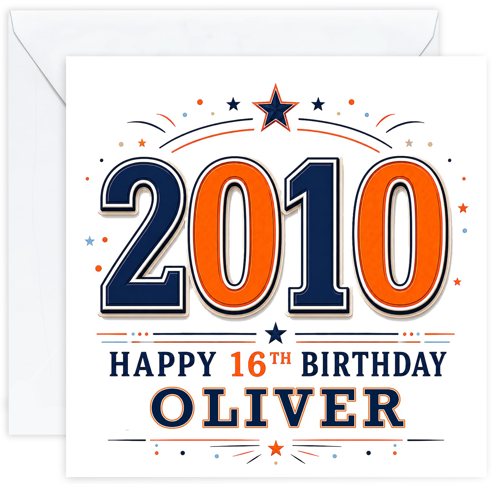 Personalised 16th Birthday Card for Boy | Sixteenth Birthday Card for 16 Year Old Boys Teenager | Son Grandson Nephew Brother Godson | Birthday Card for Him with Name (Design 07)