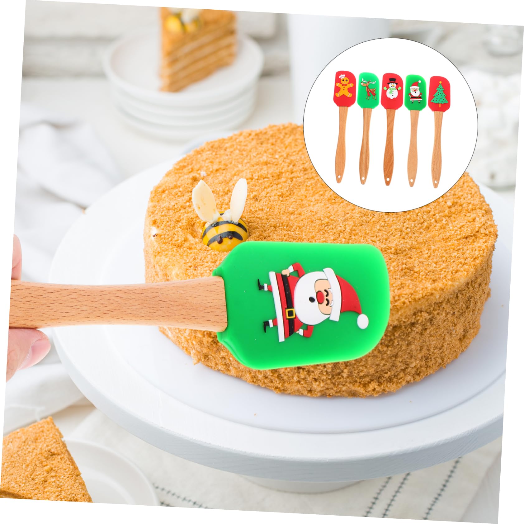 PRETYZOOM 25 Pz spatola per crema spatole natalizie per la cottura raschietto di miscelazione natalizio spatola cucina spatole cucina teglie da forno spatola da forno quotidiana Legno