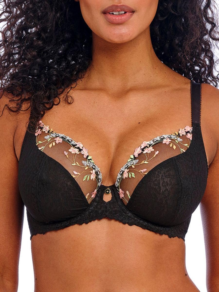 Freya Women's Love-Haze Underwire Plunge Bra, Black, 30FF US