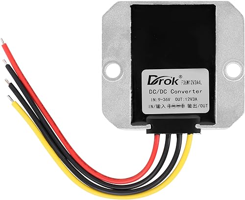 Miniatura 7 de DROK Boost Buck Convertidor de 9V-36V a 12V 3A 36W carcasa de aluminio impermeable auto elevador regulador de voltaje 12V V Transformador de voltios
