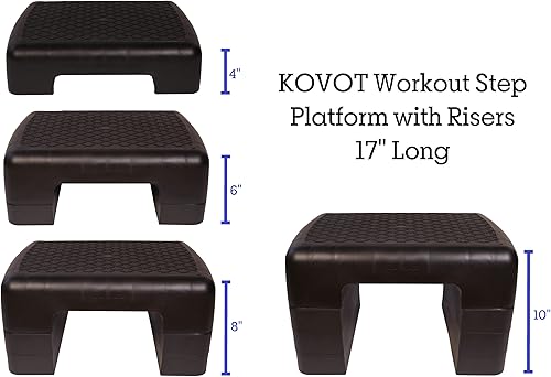 Miniatura 2 de KOVOT Workout Step Platform with Risers for Aerobics, Yoga & Pilates  Step Deck with Adjustable Height Risers  Mobility Step for Seniors  Step Stool