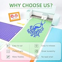 Vista 34 de HTVRONT Alfombrilla de corte de agarre estándar, paquete de 6 alfombrillas de corte de 12 x 12 pulgadas, compatibles con Cricut Maker 3/Maker