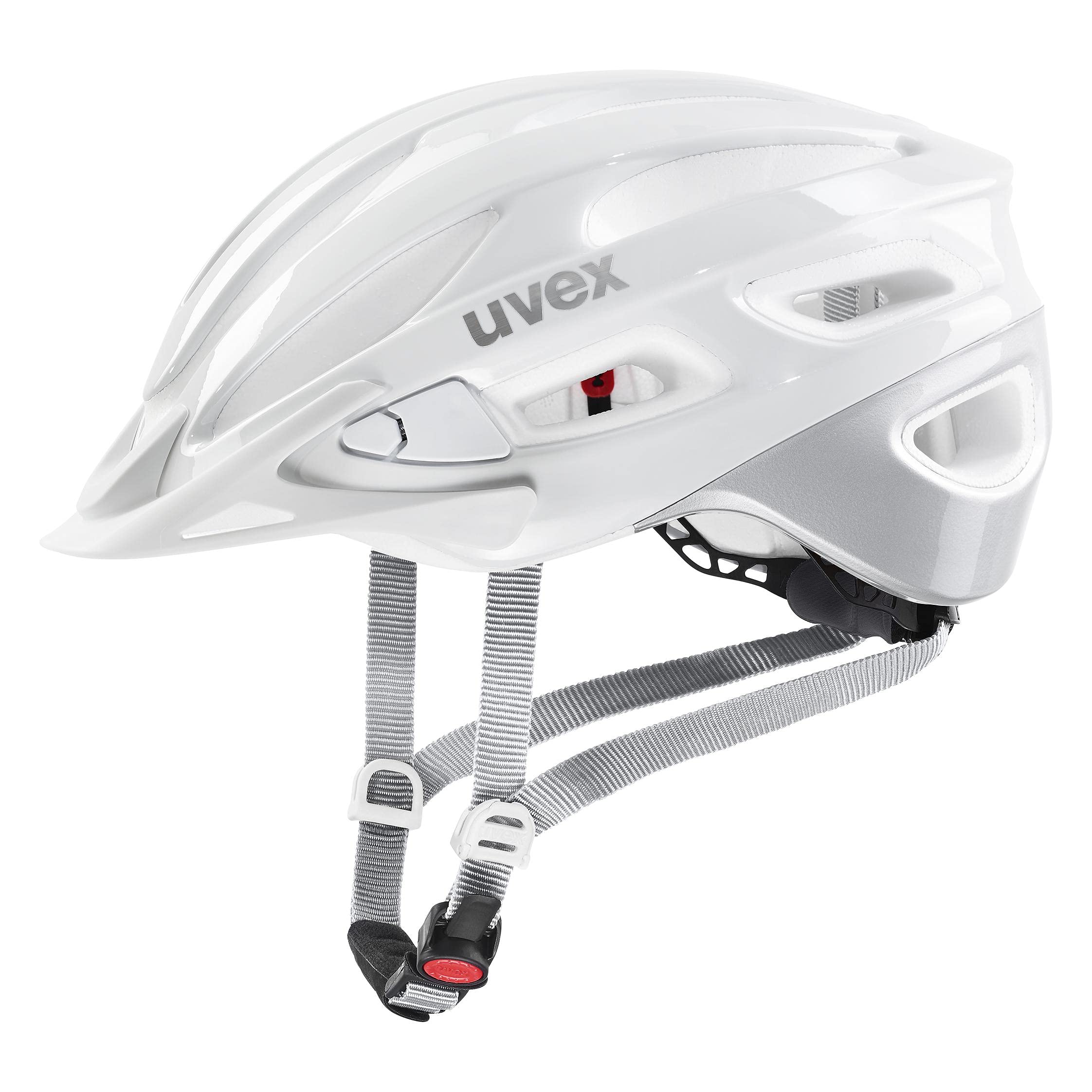 uvex True Damen-Fahrradhelm, White-Silver, 55-58 cm | individuelle Größenanpassung