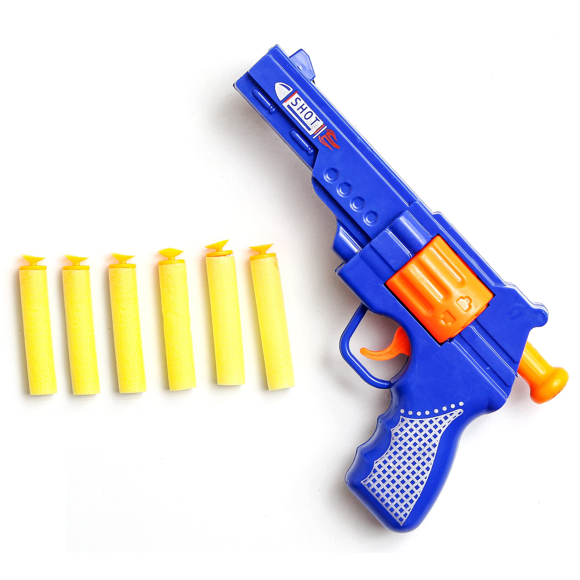 Toy Cloud Pistol Soft Blaster Manual Soft Bullet Dart Shooting Pistol Toywith 6 Safe Foam Bullets for Kids 8+Years Blue