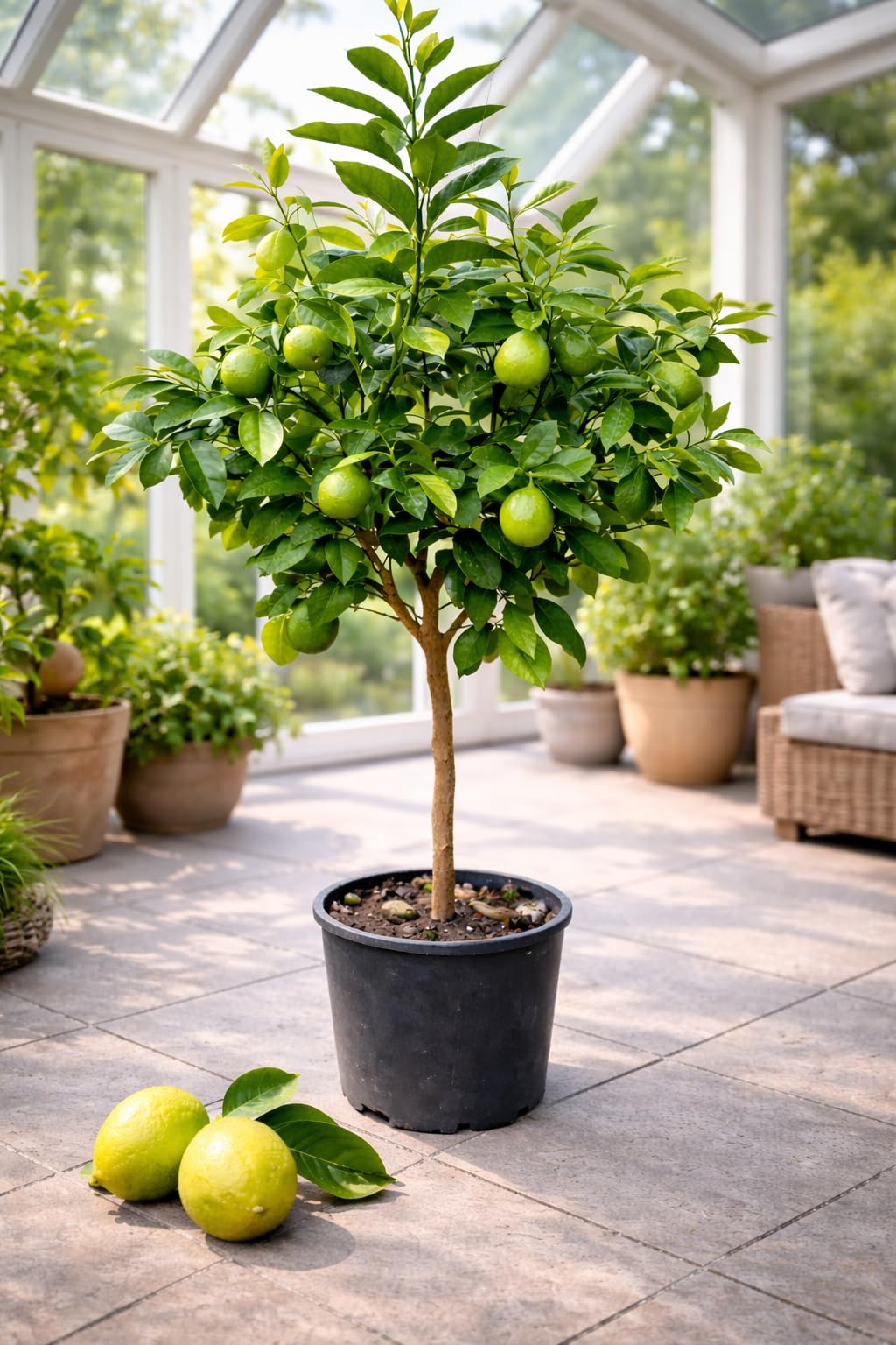 Bergamotte Pflanze 140–160 cm – Citrus bergamia – Bergamottenbaum mit dickem Stamm – Duftzitrus für Terrasse, Balkon & Wintergarten – mediterrane Zitruspflanze