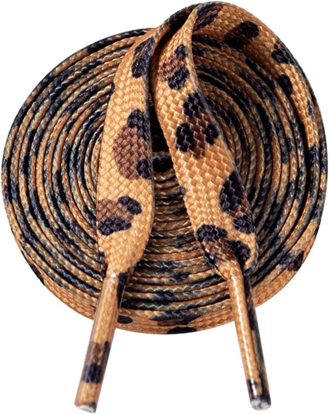 Thin Flat Leopard Cow Print Shoelaces Camouflage Shoe Laces Shoestring 1 Pair 47 Inch