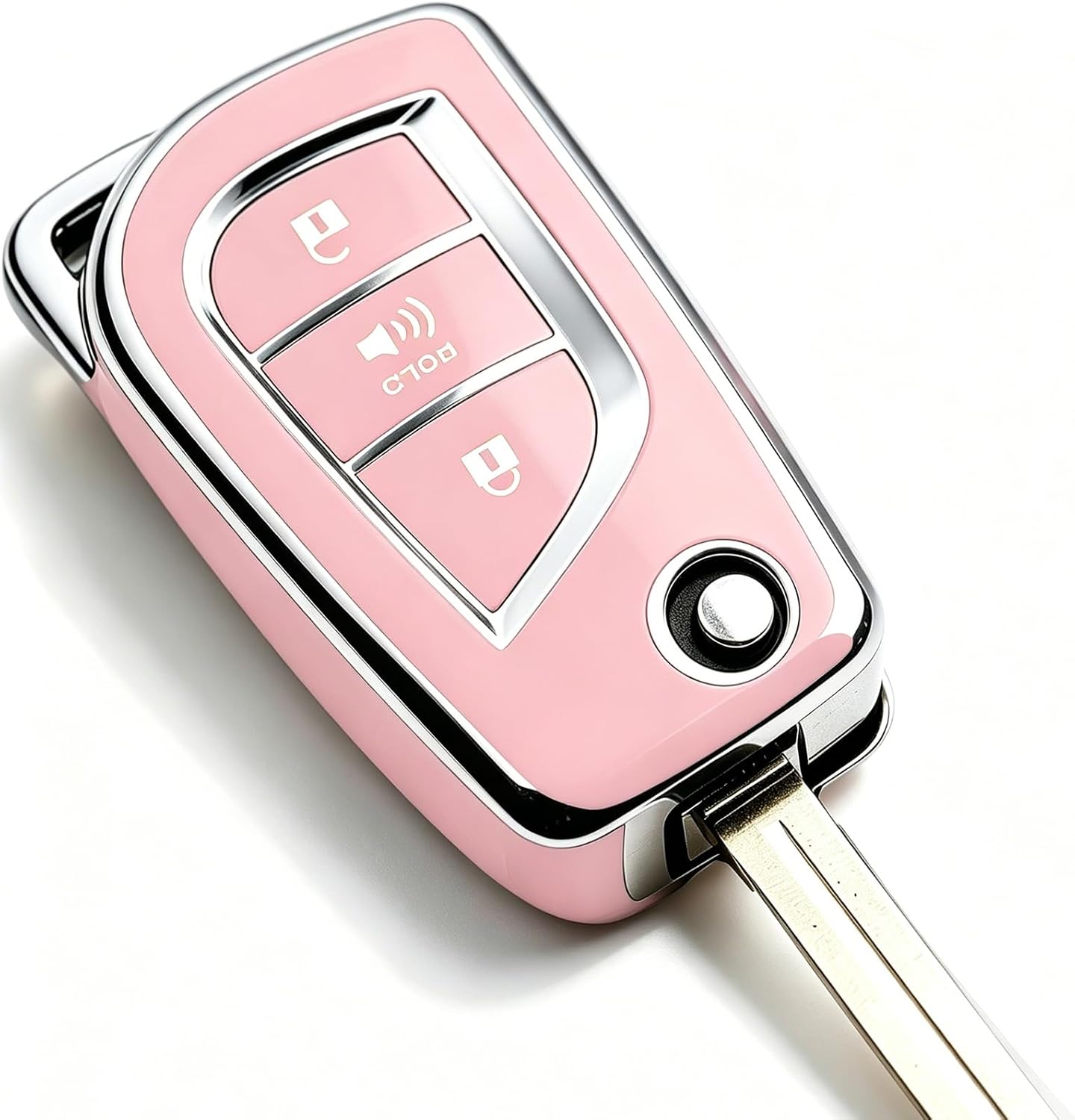Tautrofen Key Fob Cover Compatible with Toyota 2018-2024 RAV4 LE CHR C-HR Smart Key