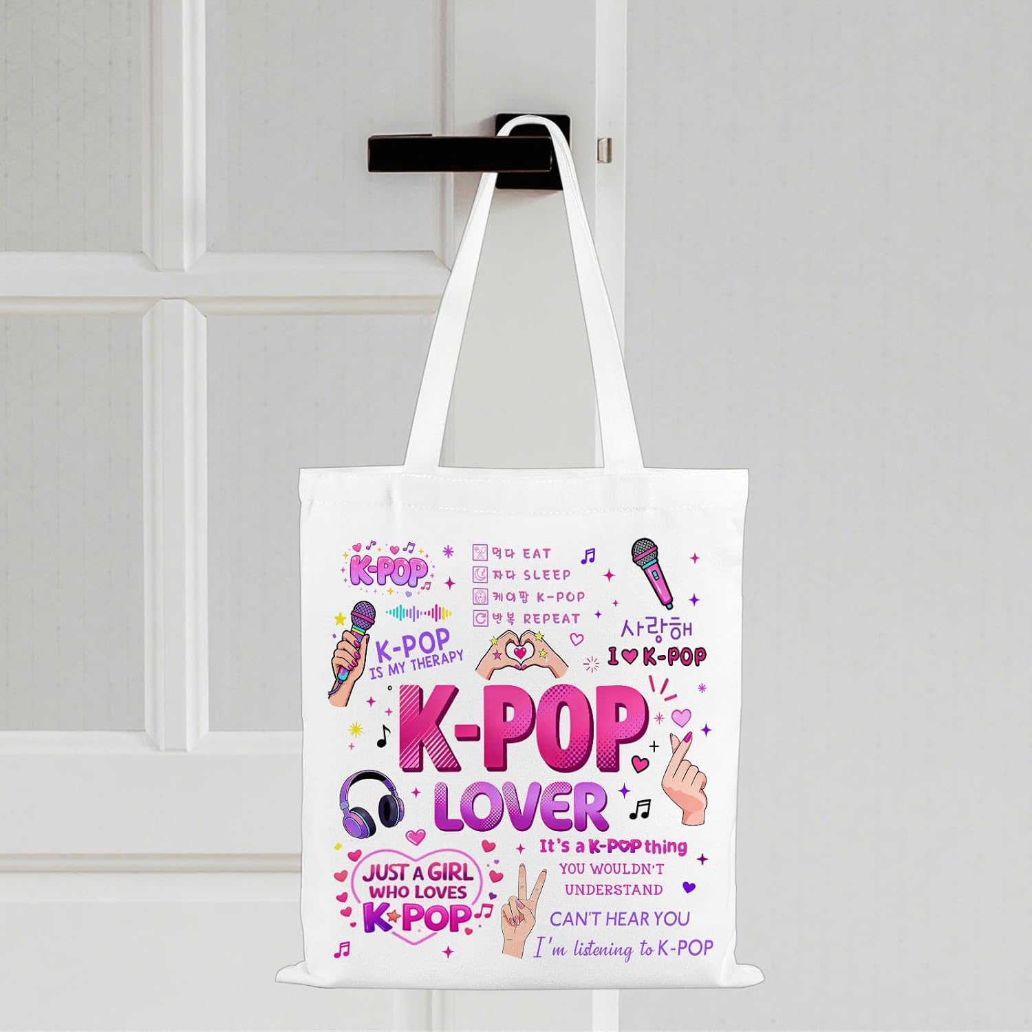 Kpop Gifts for Girls K-Pop Gift Tote Bag for Kpop Music Lover Korean Drama Canvas Tote Bag Gift for K-Pop Lover Kpop Merch Stuff K Drama Gifts for K-Pop Fans Korean Pop Stuff Kpop Party Favor Bags - Image 3